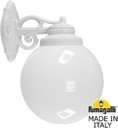Fumagalli Bisso/G250 G25.131.000.WYE27DN Светильник консольный уличный на стену с 1 фонарем 360 мм (корпус белый, плафон матовый)