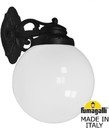 Fumagalli Bisso/G250 G25.131.000.AYE27DN Светильник консольный уличный на стену с 1 фонарем 360 мм (корпус черный, плафон матовый)