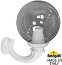 Fumagalli Ofir/G250 G25.132.000.WZE27 Светильник консольный уличный на стену с 1 фонарем 360 мм (корпус белый, плафон дымчатый)