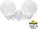 Fumagalli Porpora/G250 G25.141.000.WYE27 Светильник консольный уличный на стену с 2 фонарями 370 мм (корпус белый, плафон матовый)