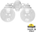 Fumagalli Porpora/G250 G25.141.000.WXE27DN Светильник консольный уличный на стену с 2 фонарями 370 мм (корпус белый, плафон прозрачный)