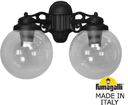 Fumagalli Porpora/G250 G25.141.000.AXE27DN Светильник консольный уличный на стену с 2 фонарями 370 мм (корпус черный, плафон прозрачный)