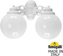 Fumagalli Porpora/G250 G25.141.000.WYE27DN Светильник консольный уличный на стену с 2 фонарями 370 мм (корпус белый, плафон матовый)