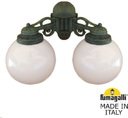 Fumagalli Porpora/G250 G25.141.000.VYE27DN Светильник консольный уличный на стену с 2 фонарями 370 мм (корпус античная медь, плафон матовый)