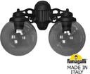 Fumagalli Porpora/G250 G25.141.000.AZE27DN Светильник консольный уличный на стену с 2 фонарями 370 мм (корпус черный, плафон дымчатый)