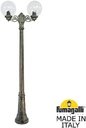 Fumagalli Gigi Bisso/G250 2L G25.156.S20.BXE27 Светильник садовый с 2 фонарями 2200 мм (корпус античная бронза, плафон прозрачный)