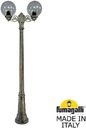 Fumagalli Gigi Bisso/G250 2L G25.156.S20.BZE27 Светильник садовый с 2 фонарями 2200 мм (корпус античная бронза, плафон дымчатый)
