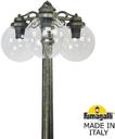 Fumagalli Gigi Bisso/G250 3L Dn G25.156.S30.BXE27DN Светильник садовый с 3 фонарями 1850 мм (корпус античная бронза, плафон прозрачный)