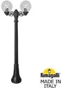 Fumagalli Artu Bisso/G250 2L G25.158.S20.AXE27 Светильник садовый с 2 фонарями 1800 мм (корпус черный, плафон прозрачный)