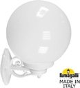 Fumagalli Bisso/G300 G30.131.000.WYE27 Светильник консольный уличный на стену с 1 фонарем 430 мм (корпус белый, плафон опал)