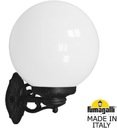 Fumagalli Bisso/G300 G30.131.000.AYE27 Светильник консольный уличный на стену с 1 фонарем 430 мм (корпус черный, плафон опал)