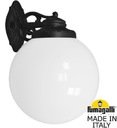 Fumagalli Bisso/G300 G30.131.000.AYE27DN Светильник консольный уличный на стену с 1 фонарем 430 мм (корпус черный, плафон опал)