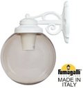 Fumagalli Bisso/G300 G30.131.000.WZE27DN Светильник консольный уличный на стену с 1 фонарем 430 мм (корпус белый, плафон дымчатый)