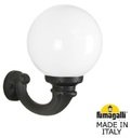 Fumagalli Ofir/G300 G30.132.000.AYE27 Светильник консольный уличный на стену с 1 фонарем 400 мм (корпус черный, плафон опал)