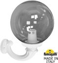 Fumagalli Ofir/G300 G30.132.000.WZE27 Светильник консольный уличный на стену с 1 фонарем 400 мм (корпус белый, плафон дымчатый)