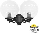 Fumagalli Porpora/G300 G30.141.000.AXE27 Светильник консольный уличный на стену с 2 фонарями 420 мм (корпус черный, плафон прозрачный)