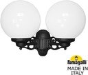 Fumagalli Porpora/G300 G30.141.000.AYE27 Светильник консольный уличный на стену с 2 фонарями 420 мм (корпус черный, плафон матовый)