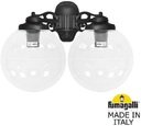 Fumagalli Porpora/G300 G30.141.000.AXE27DN Светильник консольный уличный на стену с 2 фонарями 420 мм (корпус черный, плафон прозрачный)