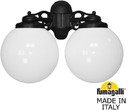 Fumagalli Porpora/G300 G30.141.000.AYE27DN Светильник консольный уличный на стену с 2 фонарями 420 мм (корпус черный, плафон матовый)