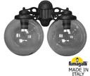 Fumagalli Porpora/G300 G30.141.000.AZE27DN Светильник консольный уличный на стену с 2 фонарями 420 мм (корпус черный, плафон дымчатый)
