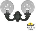 Fumagalli Mirra/G300 G30.142.000.AXE27 Светильник консольный уличный на стену с 2 фонарями 425 мм (корпус черный, плафон прозрачный)