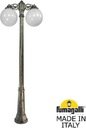 Fumagalli Ricu Bisso/G300 2L Dn G30.157.S20.BYE27DN Светильник садовый с 2 фонарями 2100 мм (корпус античная бронза, плафон опал)