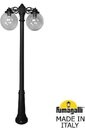 Fumagalli Ricu Bisso/G300 2L Dng G30.157.S20.AZE27DN Светильник садовый с 2 фонарями 2100 мм (корпус черный, плафон дымчатый)