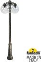 Fumagalli Ricu Bisso/G300 3L Dn G30.157.S30.BXE27DN Светильник садовый с 3 фонарями 2100 мм (корпус античная бронза, плафон прозрачный)