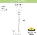 Fumagalli Aloe.R/G300 G30.163.000.AXE27 Столбик освещения садовый 1400 мм (корпус черный, плафон прозрачный)
