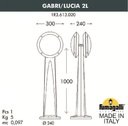 Fumagalli Gabri/Lucia 2L 1R3.613.020.LYE27 Столбикосвещения садовый с 2 фонарями 1000 мм (корпус серый, плафон матовый)