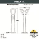Fumagalli Pinela 2L 2N1.613.020.WXF1R Столбикосвещения садовый с 2 фонарями 943 мм (корпус белый, плафон матовый)
