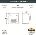 Fumagalli Extraleti 100 Square-St 3S4.000.000.AYG1L Подсветка ступеней 120 мм (корпус черный, плафон матовый)