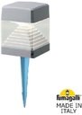 Fumagalli Ester Wall DS1.561.000.LXD1L Столбик освещения садовый 165 мм (165+175 колышек, корпус серый, плафон прозрачный)