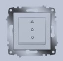 ABB Cosmo 619-011000-297 Выключатель жалюзи трехпозиционный (10 А, с фиксацией, под рамку, скрытая установка, алюминий)
