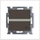 ABB Basic55 2CKA001413A1097 Выключатель одноклавишный (Н.О. контакт, поле для надписи, "звонок", 10 А, под рамку, скрытая установка, chateau-черный)