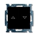ABB Basic55 2CKA001413A1098 Выключатель двухклавишный жалюзийный (10 А, под рамку, скрытая установка, chateau-черный)