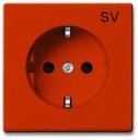 ABB Basic55 2CKA002011A6153 Розетка с заземляющим контактом (16 А, маркировка, под рамку, скрытая установка, оранжевая)