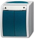 ABB Ocean 2CKA001085A1612 Выключатель жалюзи (10 А, с фиксацией, поле для надписи, в сборе, IP44, о/у, серый/морская волна)