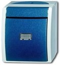 ABB Ocean 2CKA001484A0383 Кнопка без фиксации (10 А, подсветка, в сборе, IP44, о/у, серый/морская волна)