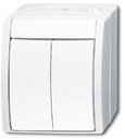 ABB Ocean 2CKA001484A0379 Кнопка без фиксации двухклавишная (10 А, поле для надписи, IP44, в сборе, открытая установка, альпийский белый)