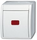 ABB Ocean 2CKA001085A1622 Переключатель одноклавишный (10 А, красная линза, IP44, в сборе, открытая установка, альпийский белый)