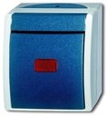 ABB Ocean 2CKA001085A1636 Переключатель одноклавишный (10 А, красная линза, в сборе, IP44, о/у, серый/морская волна)