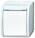 ABB Ocean 2CKA001085A1635 Переключатель одноклавишный (10 А, с возм. подсветки, поле для надписи, в сборе, IP44, о/у, серый/морская волна)