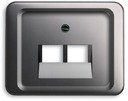 ABB Alpha Exclusive/Alpha Nea 1753-0-8485 Крышка розетки телекоммуникационной (2хRJ12/RJ45, платина)