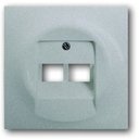 ABB Impuls 2CKA001753A0084 Накладка розетки телефонной/компьютерной (2хRJ11/RJ45, серебристо-алюминиевая)