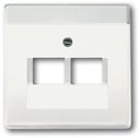 ABB Future Linear 2CKA001710A3888 Крышка для телефонной/компьютерной розетки (2хRJ11/RJ12/RJ45, поле для надписи, белый бархат)