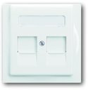 ABB Impuls 2CKA001753A8667 Накладка розетки телефонной/компьютерной (2хRJ11/RJ45, шторки, белая)