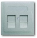 ABB Impuls 2CKA001753A0082 Накладка розетки телефонной/компьютерной (2хRJ11/RJ45, шторки, серебристо-алюминиевая)