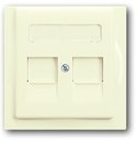 ABB Impuls 2CKA001753A0081 Накладка розетки телефонной/компьютерной (2хRJ11/RJ45, шторки, слоновая кость)