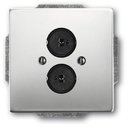 ABB Pure steel 2CKA001723A0255 Крышка розетки аудио (2хAudio, сталь)